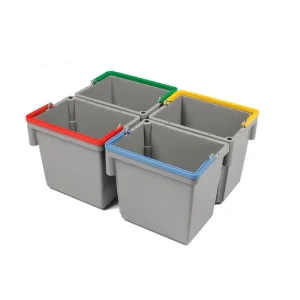 Seau pivotant Numatic 5 litres gris avec poignée rouge pour chariot de nettoyage professionnel